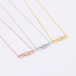 MOM Gift Sterling Silver Base Gold Plated Pendant Necklace
