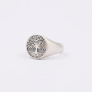 Sterling Silver Tree of Life Signet Ring