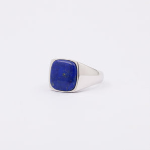 Silver Lapis Lazuli Signet Ring For Men