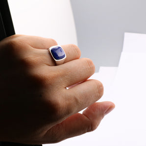 Silver Lapis Lazuli Signet Ring For Men