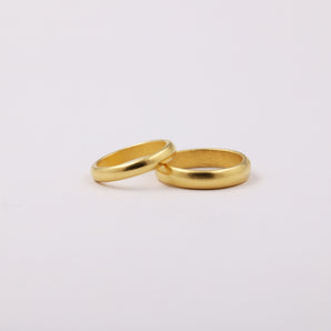 2 pieces  24K Gold Wedding Ring Set
