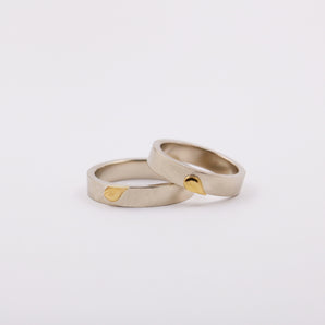 Solid 18K+24K Gold Couple Rings