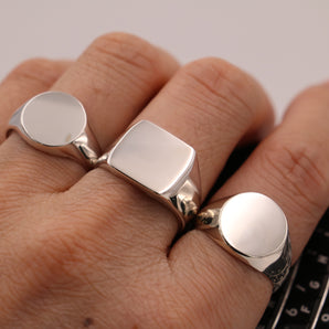 Custom Engraved Silver Signet Ring