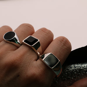 Silver Onyx Signet Ring