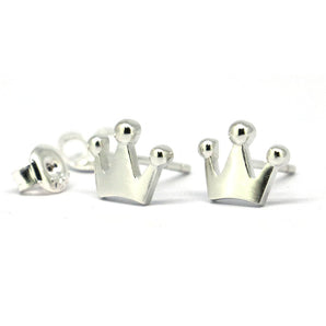 Silver Crown Stud Earring