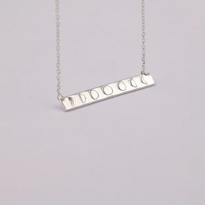 Real Silver Moon Phrase Necklace