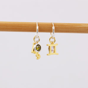 Horoscope Birthstone Pendant Earrings