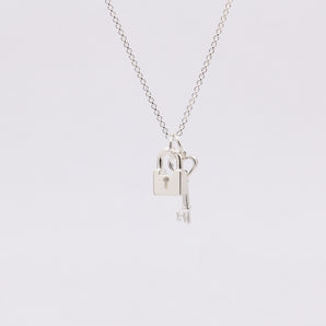 Silver Lock Key Necklace