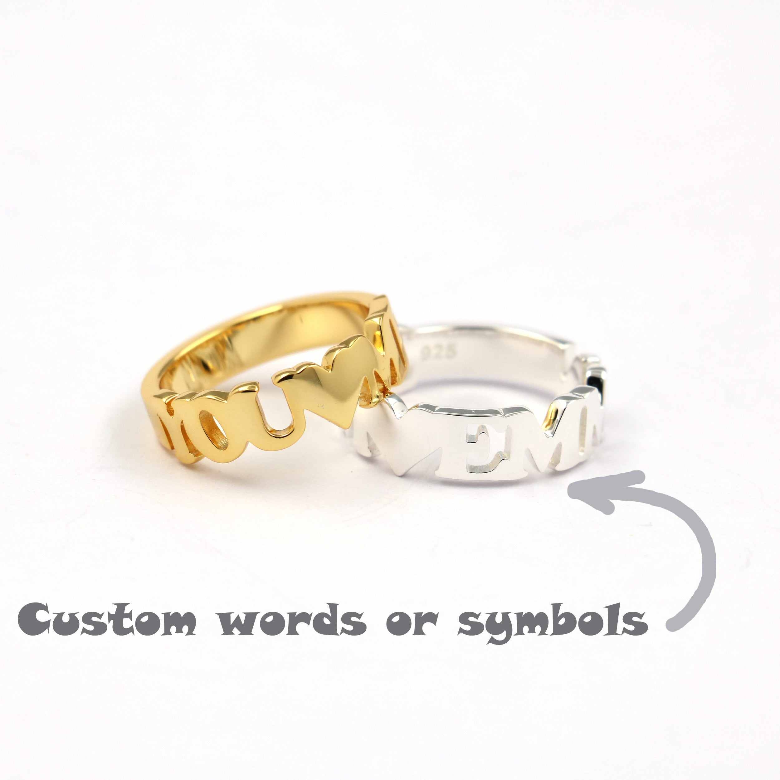 Custom Words and Symbols Ring – LIFUSILVER