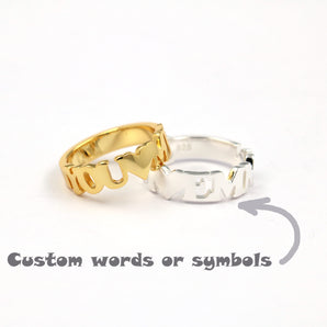 Custom Words and Symbols Ring