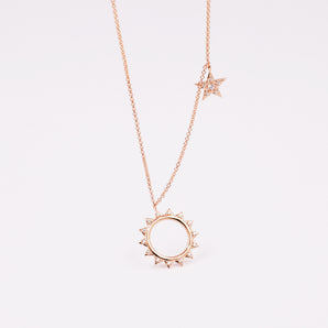 Silver Sun and Star Necklace