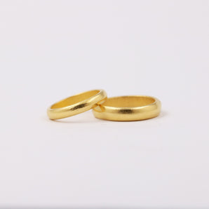 2 pieces  24K Gold Wedding Ring Set